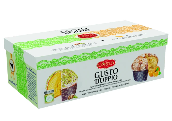 Panettone Doppio Gusto Pistacchio + Arancia Candita